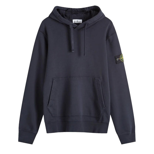 [Stone Island]Cotton Fleece Hooded Sweatshirt in Ink