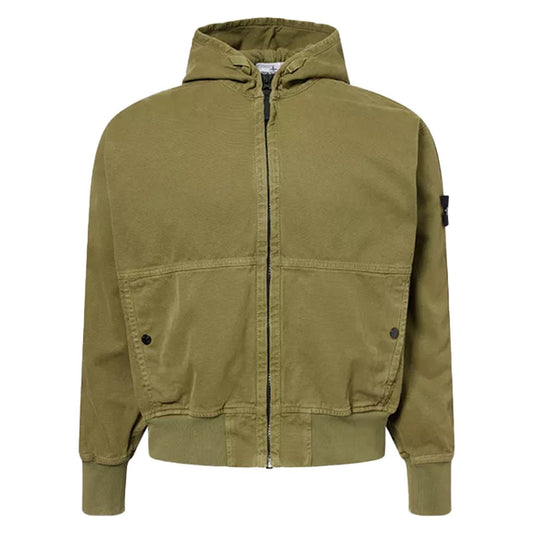 [Stone Island] Panama Cotton "Old" Effect Oversized Hooded Jacket