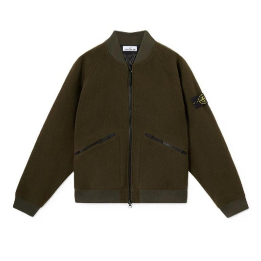 [Stone Island] Panno Ratinato Bomber Jacket in Military Green