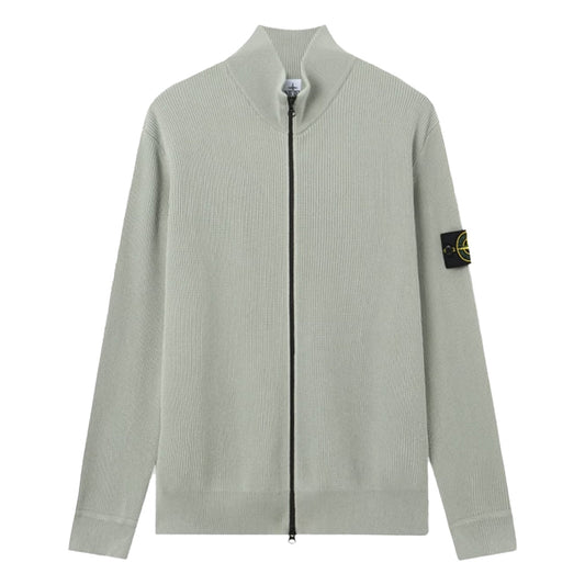 [Stone Island] Ribbed Soft Cotton Zip-Up Jumper