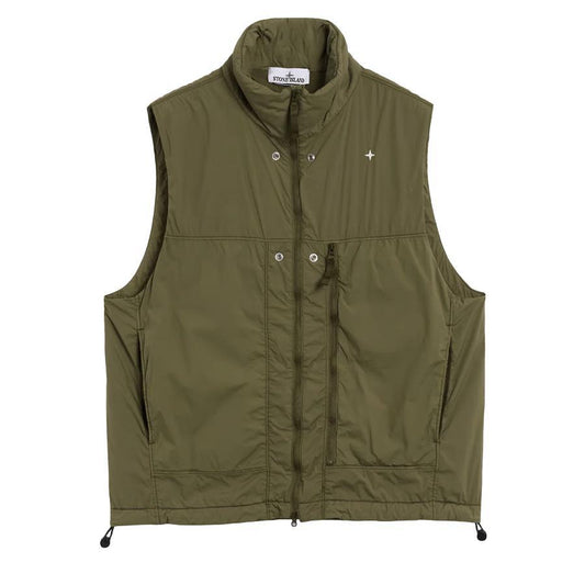 [Stone Island] Stellina Skin Touch Nylon-TC Vest in Olive Green